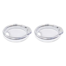 Snowfox Premium Set of 2 Travel Lids for Vacuum Insulated Stainless Steel Beer Glass, Home Bar Accessories, Elegant Bartending, Clear Plastic