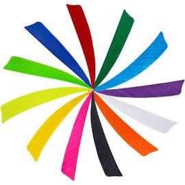 HNZMDY 50 Pcs 4 Inch 5 Inch Archery Arrow Fletching Turkey Feather Fletching Right Wing Left Wing Feather Real Arrow Vanes for Hunting Arrow Accessories DIY Archery (5 inch/left wing, White)