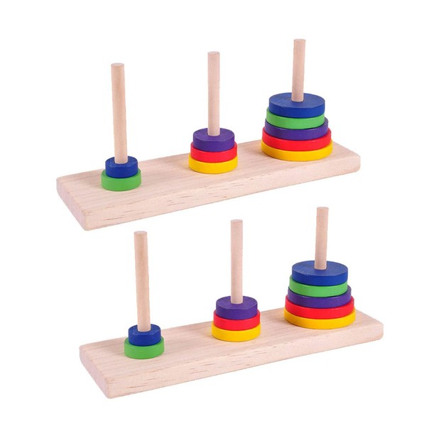 ibasenice Wooden Toys Puzzle Toy 2 pcs Intellectual Game of