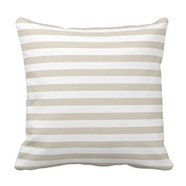 Emvency Throw Pillow Cover Modern Tan Beige White Stripes Decorative Pillow Case Striped Home Decor Square 20 x 20 Inch Cushion Pillowcase