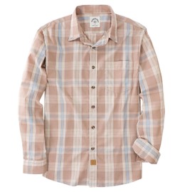 Dubinik® Mens Button Up Shirts Long Sleeve Casual Button Down Cotton Vintage Soft Plaid with Pocket