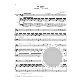 Saint-Saens, Camille - The Swan from Carnival of the Animals For Cello and Piano Peters Edition