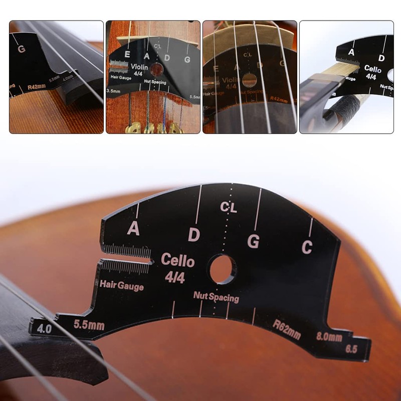 TUOREN 1/2 Size Double Bass Bridge Fingerboard Template Repair Reference