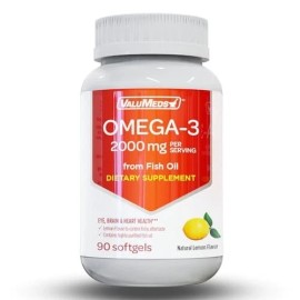 ValuMeds Omega-3 Fish Oil EPA+DHA Softgels Comprehensive Heart/Brain/Jo