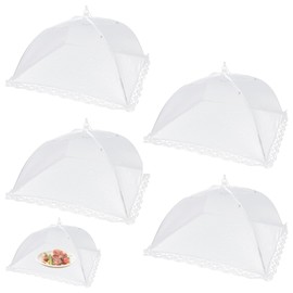 POPAPIE Fly Cover 4 Pieces Food Cover Foldable 32 × 32 cm Fruit Basket with Fly Protection Fruit Net Against Fruit Flies, Perfect Fly Protection for Picnics, BBQ, Food, Fruit