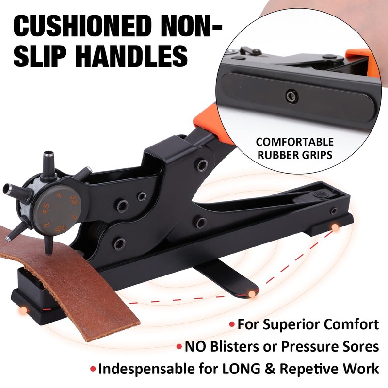 KingTool Desktop Leather Hole Punch Set, Super Heavy Duty Rotary