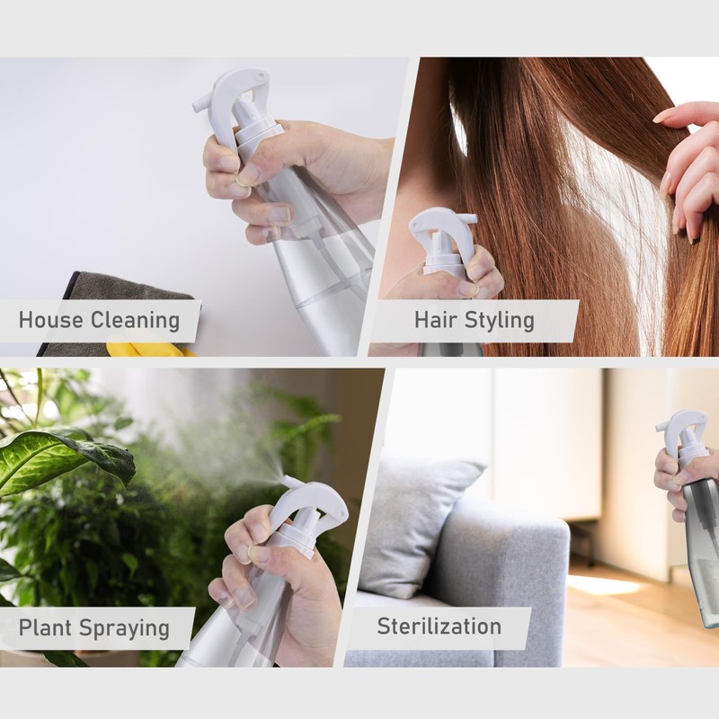 Lusiyi 10 oz Continuous Spray Bottle for Hair, Ultra-Fine Water