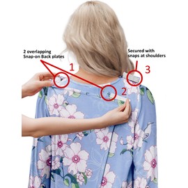 Deyeek Open Back Nightgowns for Bedridden Women Post Surgery Pajamas Tear Away Long Sleeve Dress Adaptive Clothing with Pockets 2XL