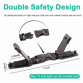 2 Pcs Seat Chest Harness Buckle,Anti Escape Seat Strap Baby Harness Chest Buckle for Strollers,High Chairs,Baby Carrier,Schoolbags(Black)