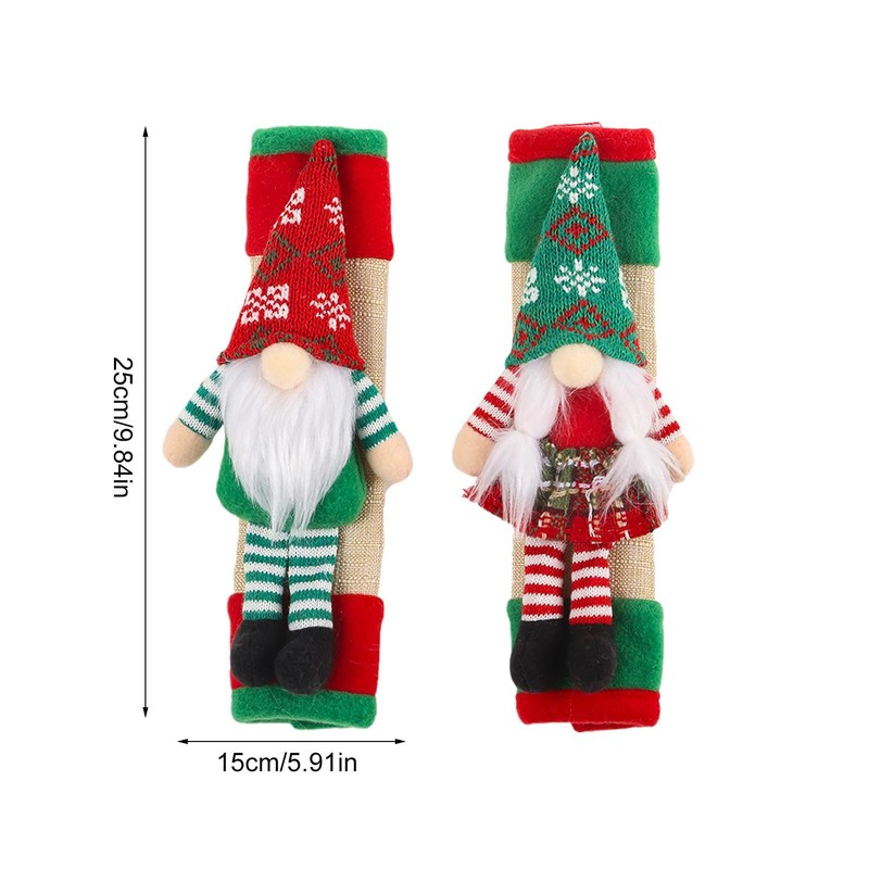 Gnome Refrigerator Door Handle Covers,2X Winter Oven Fridge Door Handles