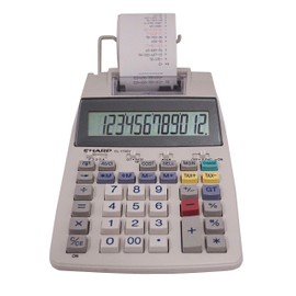 Sharp El-1750V 12-Digit Desktop Printing Calculator, White