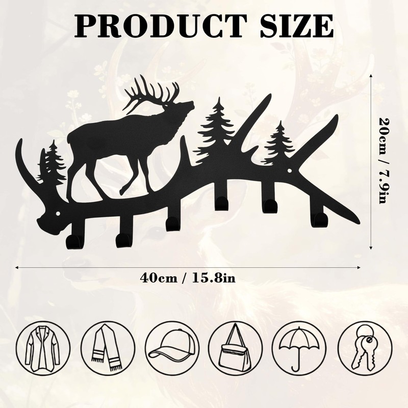 Zckjnoi Elk Antler Key Holder Wall Mount – Rustic Key