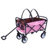 ESPIDOO Foldable Wagon Cart with Strapping System: Pink Metal Frame