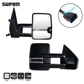 SUPDM Towing Mirrors Compatible with Ford F150 2004-2014 Pickup Power Heated with Turn Signal, Puddle Light Trailer Towing Mirrors