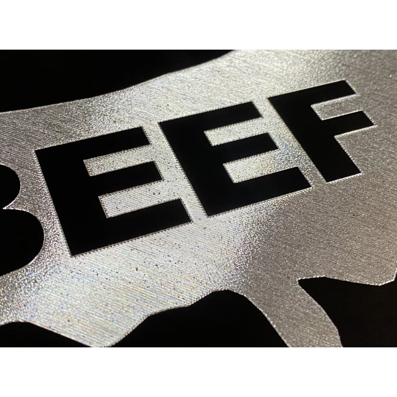Diamond Etched Products Engraved Eat Beef Car Tag Diamond Etched