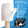 6 Hypoallergenic Pet Grooming Cleaning Wet Wipes Mitt - No