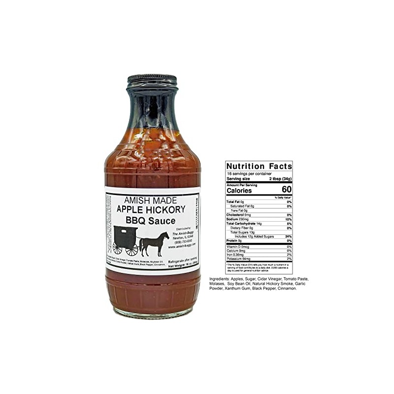 Amish Made BBQ Sauce 16 oz. Jar 2pack (Apple Hickory)