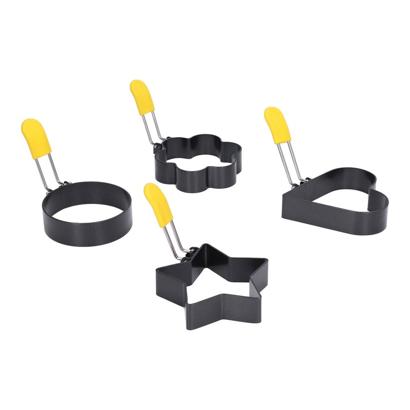 Fried Egg Rings Set with Folding Handle Silicone Brush Non