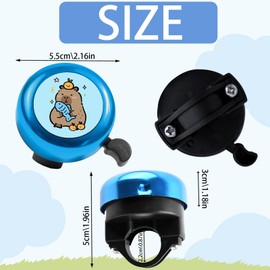 LUKIUP Capybara Children's Bicycle Bell, Capybara Bicycle Bell, Children's Bicycle Accessories for Child Boy Birthday Tricycle, Mountain Bike, Children's Bicycle (Blue)