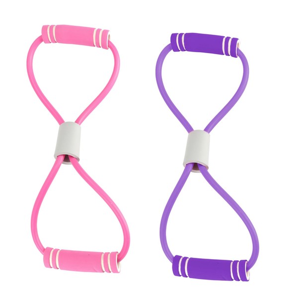 Yuio 2pcs 8-Shaped Resistance Bands with Handles, Elastic Resistance Bands