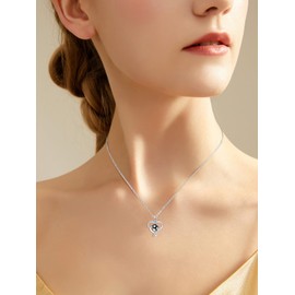 TANGPOET Basketball/Baseball/Volleyball/Softball/Soccer Heart Pendant Necklace for Women 925 Sterling Silver Game Jewelry Gifts for Sports Mom Sports Lovers Player Athlete, Sterling Silver, Cubic