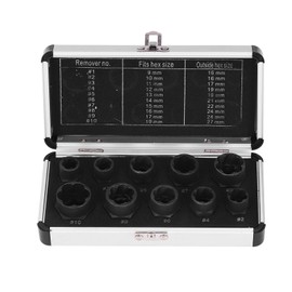 10Pcs Nut Remover Set Stripped Lug Bolt Broken Screw Extractor Hex Socket Tool Multiple Sizes