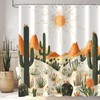 Western Cactus Shower Curtain, Tropical Desert Cactus Plant Southwest Shower