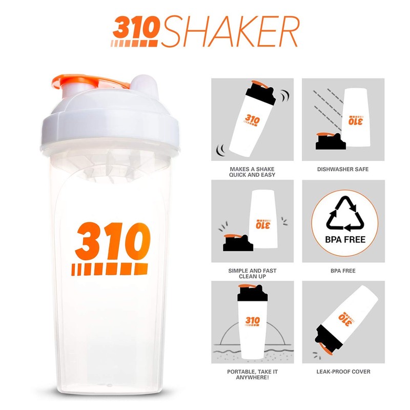 310 Nutrition Protein Shaker Bottle Meal Replacement Blender Cup For