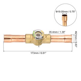 PATIKIL Sight Glass, 3/4 x 3/4 Sweat Universal Liquid Moisture Indicator Soldering for Air Conditioning HVAC Refrigeration