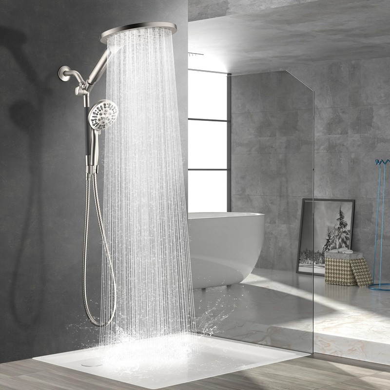 HOWUWEY Dual Shower Heads with Handheld Spray Combo, 7.5" High