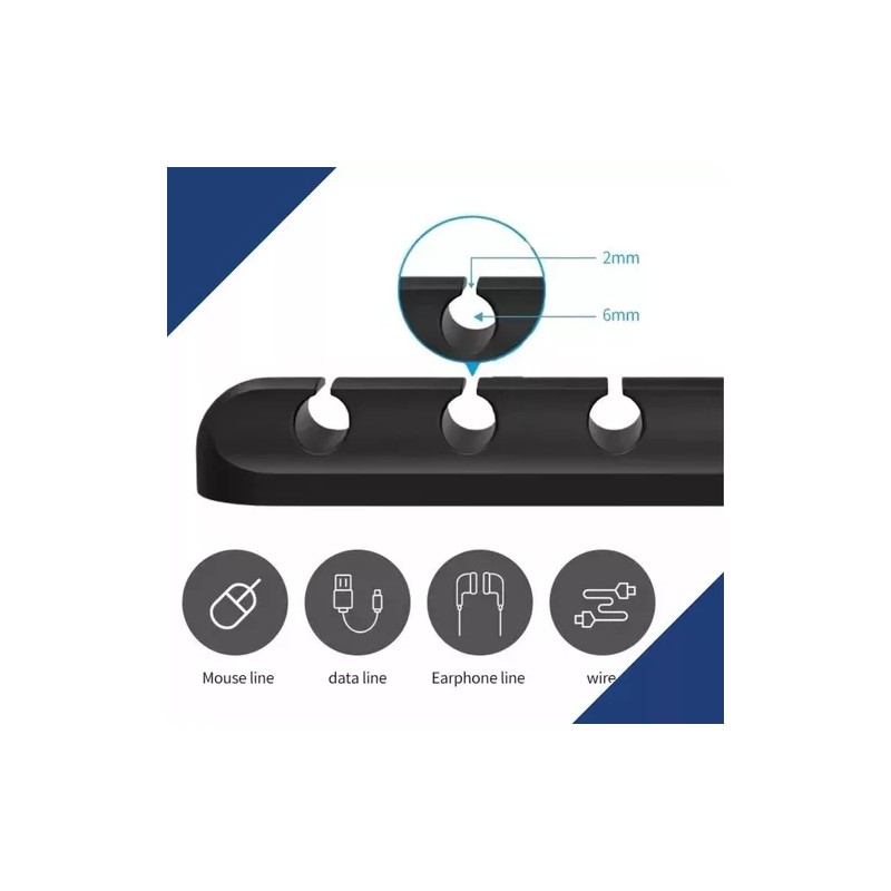 Veraly Organizador De Cables Adherible Silicón Oficina Hogar 1pz