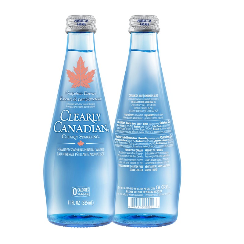 Clearly Canadian Clearly Sparkling Grapefruit Essence Unsweetened Flavored Sparkling Mineral