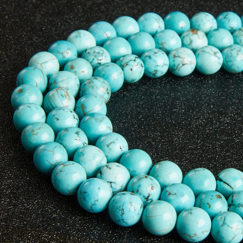60 abalorio redondas sueltas de 6 mm de color turquesa