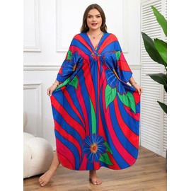 Kaftan Dress for Women - Plus Size Caftan Maxi Beach Dress Moo Moos Loungewear, Swimsuit Cover Up for Beach, Pool or Vacation