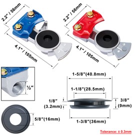 CheeMuii Glad Hands Set 20 pcs Glad Hand Seals Universal Gladhand Aluminum Emergency Air Hose Brake Coupling Service Handshake Set for Truck Semi Trailer RVs 6 pcs Red 6pcs Blue