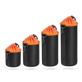 Camera Lens Porch DSLR Case Protective Lens Pouch Pocket camera orange medium format 2ea