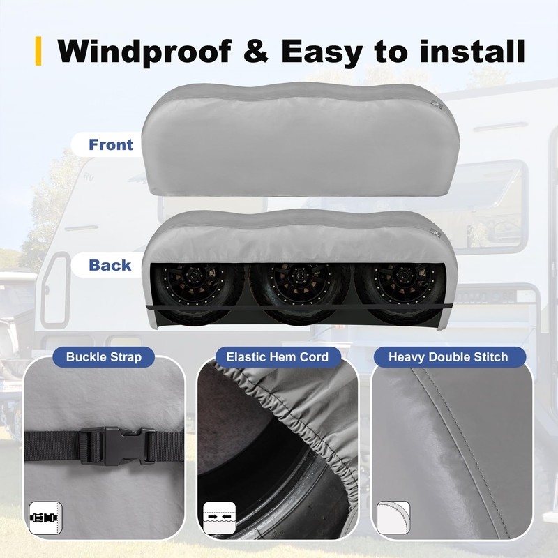 Explore Land Triple Axle Tire Cover - Tough 3 Wheel