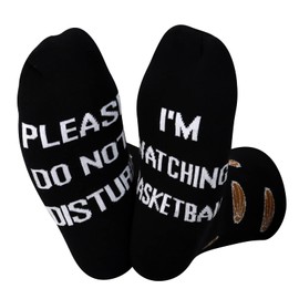 ZJXHPO Basketball Crew Sock Please Do Not Disture I'm Watching Basketball Novelty Sock For Basketball Lover Gift (Disture Basketball)