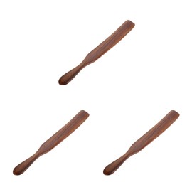Cabilock Wooden Spatula 3pcs Slotted Mixing Salad Portable Non for Spurtles Non- Stick Spatula Utensil Wood Natural Turner Cookware Non- Serving Teak Kitchen Spurtle Wooden with Long and