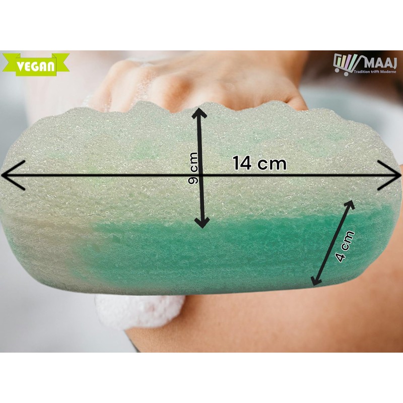 Massage- und Badeschwamm, Oval, 14x9x4cm, Zweifarbig