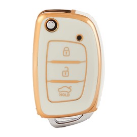OFFCURVE Car Key Case - Key Fob Cover & Protector for Hyundai Elantra, Sonata, Tucson, Santa Fe, Accent, Creta, Verna - 3 Button Compatible