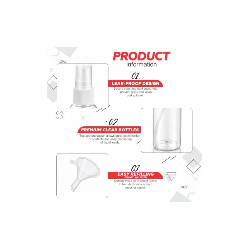 Travel Bottles Empty Clear Refillable Bottle Air Travel Size Shampoo