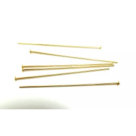 Unbranded 50 Pieces ~ GOLD PLATED HEAD PINS ~ 2 INCHES ~ FOR BEADS ~ JEWELRY ~ LOT