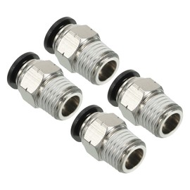 PATIKIL 8mm x 1/4"NPT Male Thread Push to Connect Fittings, 4 Pack Straight Quick Connect Fittings Pneumatic Air Line Fittings Joint Tube Fitting for Air Water