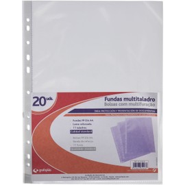 grafoplas 78149800 – Covers with Drills in Polypropylene embolsadas, A4, Transparent