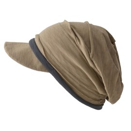 Gorro de punto holgado para hombre con visera, 100% algodón Jamaica y gorro de patinador estilo hippie para mujer, Beige Marrón, One Size
