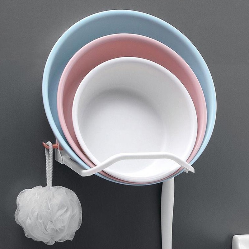 3PCS Washbasin Hanger Plastic Punch Free Bathroom Basin Storage Rack