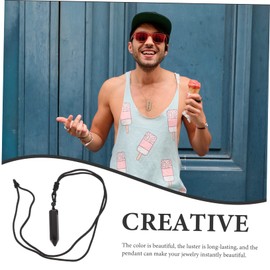 Healeved 3pcs Delicate Obsidian Necklace Crystal Stone Jewelry for Women Men Teenagers Fashion Pendant Decor