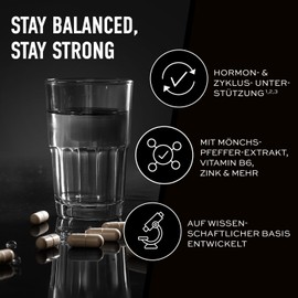 ESN Female Cycle Support, 90 Kapseln, vegan, mit L-Carnitin, Pflanzenextrakten, Coenzym Q10, Vitamin B6 und Zink