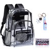 EDOSSA Large Transparent Backpack with Reinforced Bottom Multi -pockets for